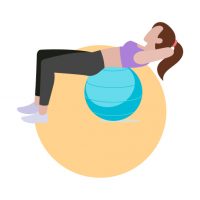 Woman doing abdominal crunches on an exercise ball